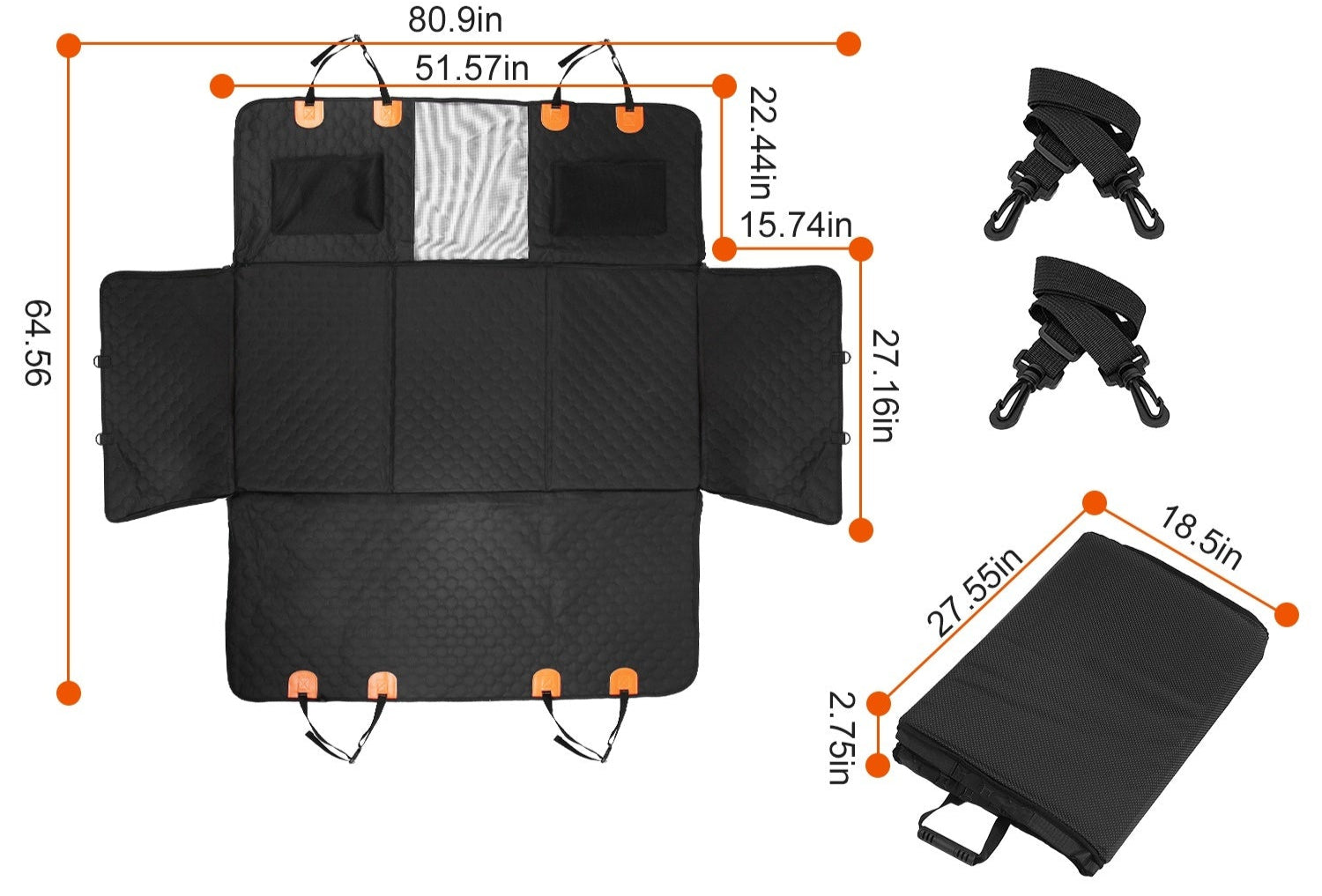 universal car back seat cover to keep dog hair out and scratches out