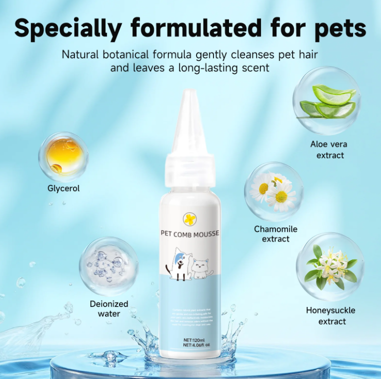 3-in-1 Pet Steam Brush Set with 2 Waterless Shampoos — Complete Home Grooming Kit for Pets