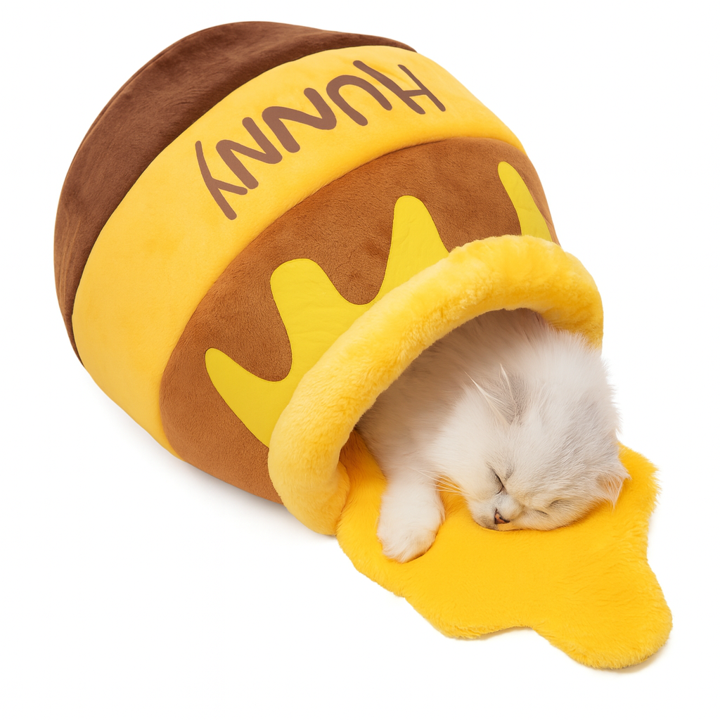 Cozy Honey Jar Cat Bed