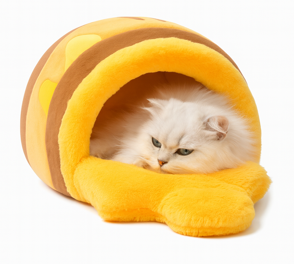 Cozy Honey Jar Cat Bed