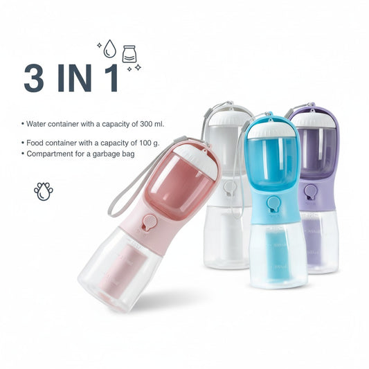 Portable 3-in-1 Dog Bottle