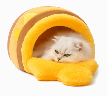 Cozy Honey Jar Cat Bed
