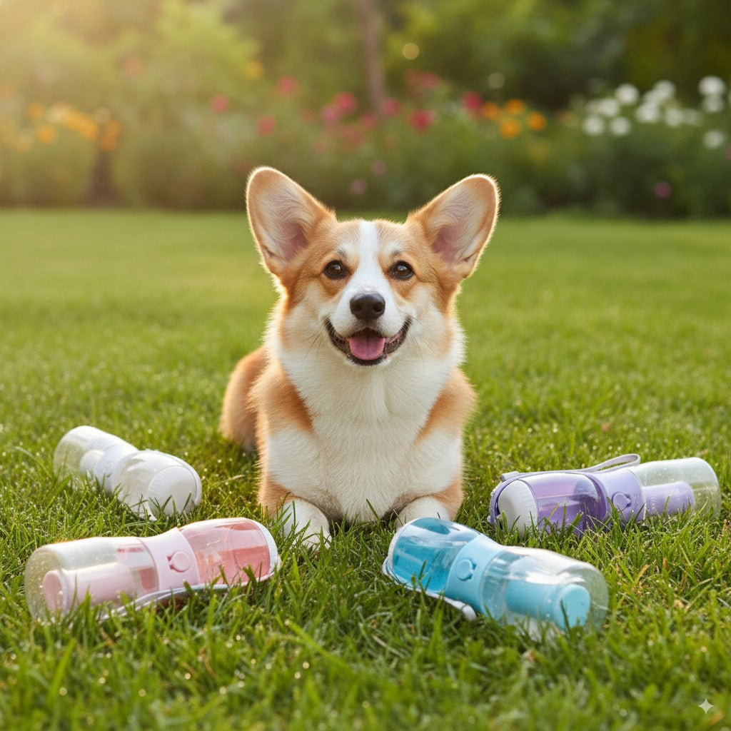 3-in-1 Portable Dog Water Bottle for Travel | ShopiX Pet Care